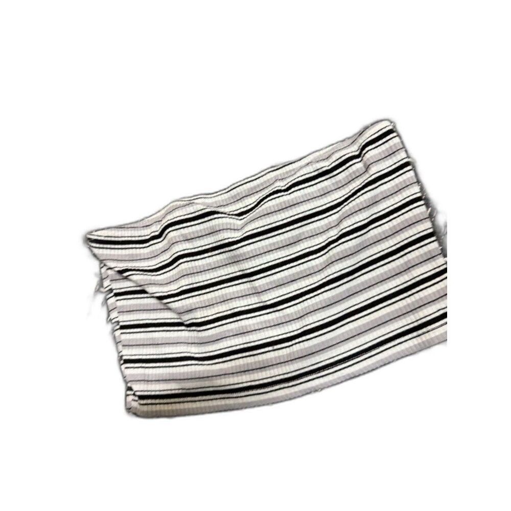 SHEIN Black and White Striped Tube Mini Skirt